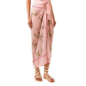 Agua by Agua Benedita Lavanda Pink Wisteria Cotton Silk Blend Pareo / Sarong